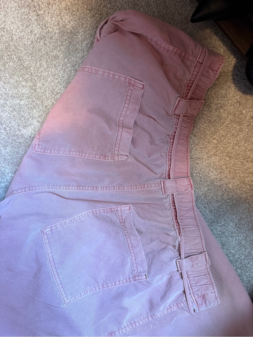 LOFT High Waist Drawstring Palazzo Pants in Dusty Pink - Picture 6 of 7